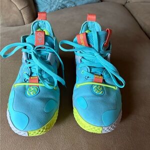 Adidas men’s Turquoise and Lime Sneakers